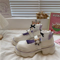 Women's Fashion Flower Platform Small Leather Shoes