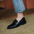Stitching Loafers Women's Soft Leather Retro Small Leather Shoes